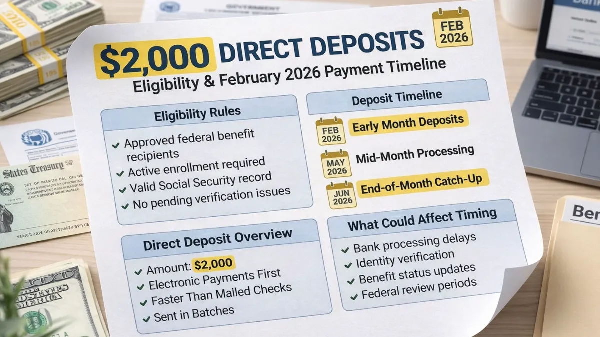 $2,000 Direct Deposit February 2026 Explained